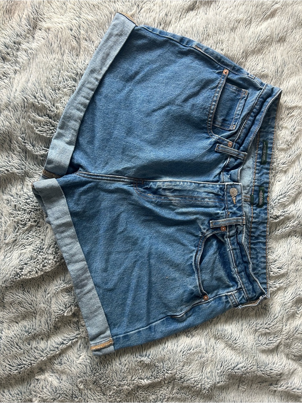 wild fable Medium Blue Rolled-Hem Denim Shorts